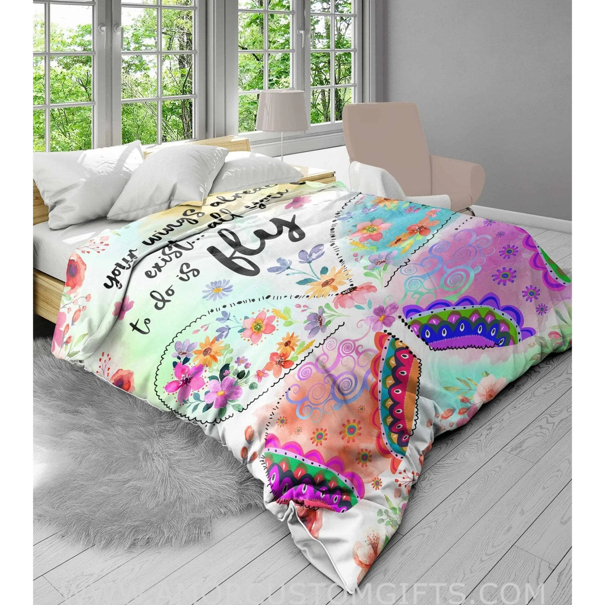 Blankets Your Wings Already Exist All You Have To Do Is Fly Blanket, Personalized Custom Fleece Blanket,  Customized Blanket